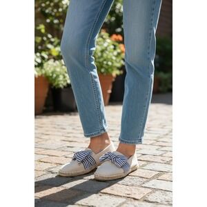 Crown & Ivy Espadrille Slip On Bow Flats Women's Shoes Casual Size 7.5